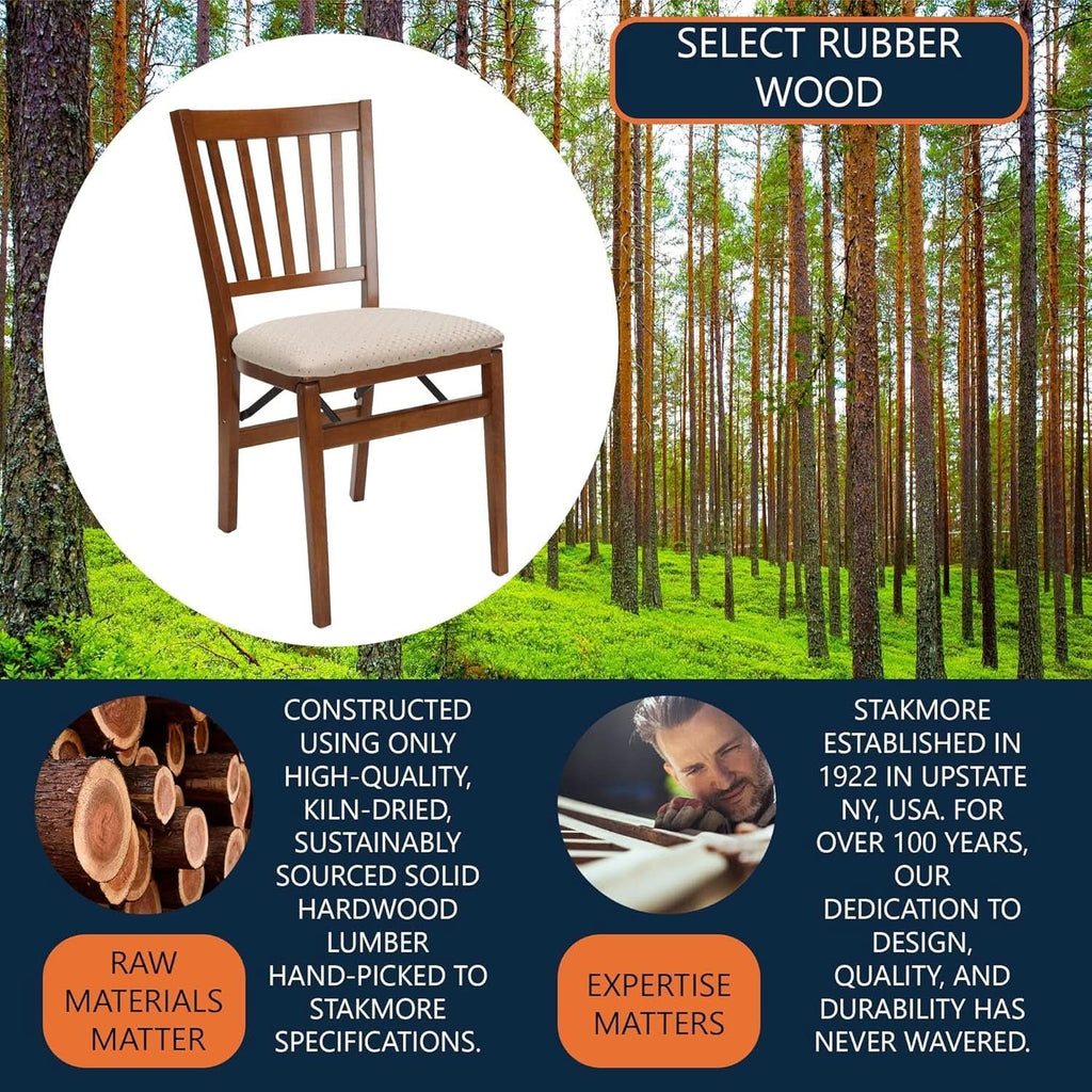 Stakmore Fruitwood Folding Chair Solid Wood 2 Pack