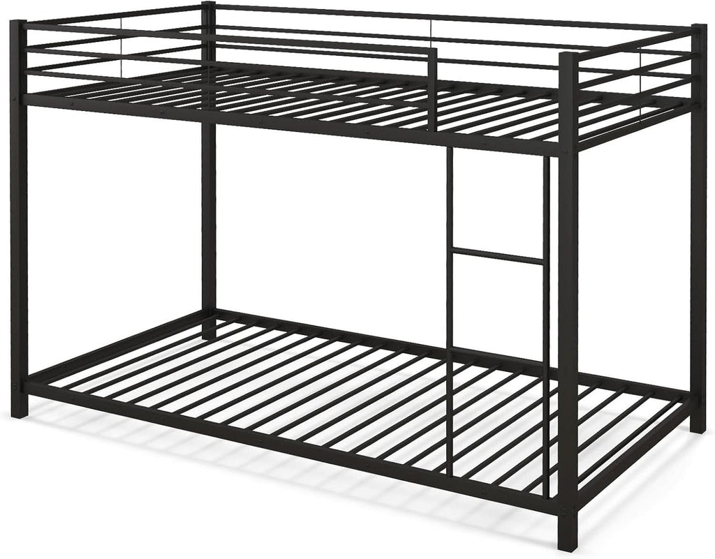 Metal Bunk Bed Twin Over Twin With Safety Guard Rails