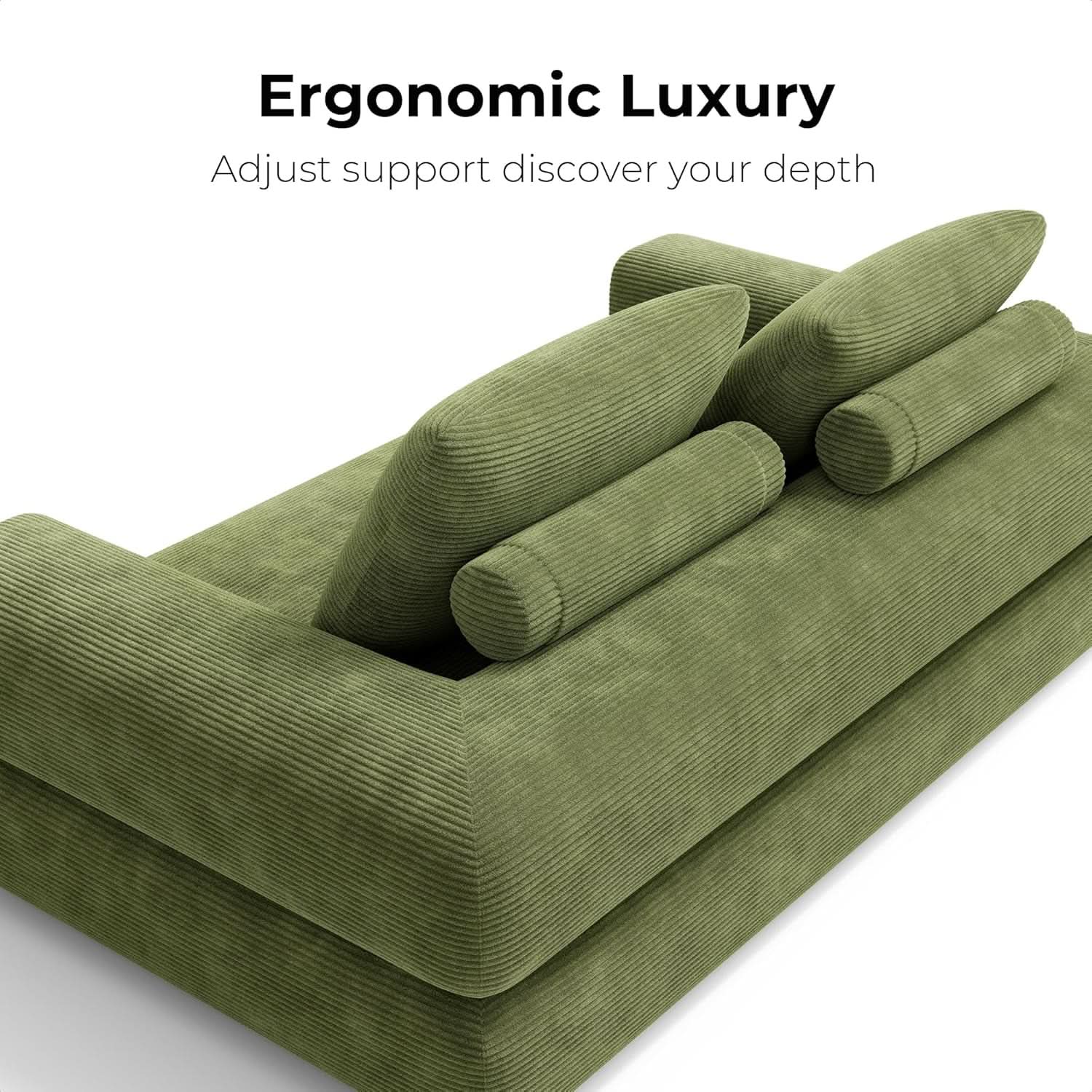 Green ThreeInOne Convertible Sleeper Sofa Bed Studio