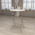 Round Folding Bar Table White 43 Inch Height Plastic