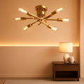 Gold Sputnik Chandelier Semi Flush Mount Ceiling Light