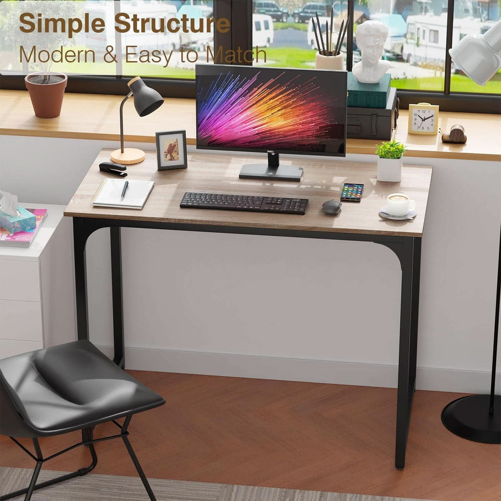 39 Inch Computer Desk Nature Wood Home Office Writing Table