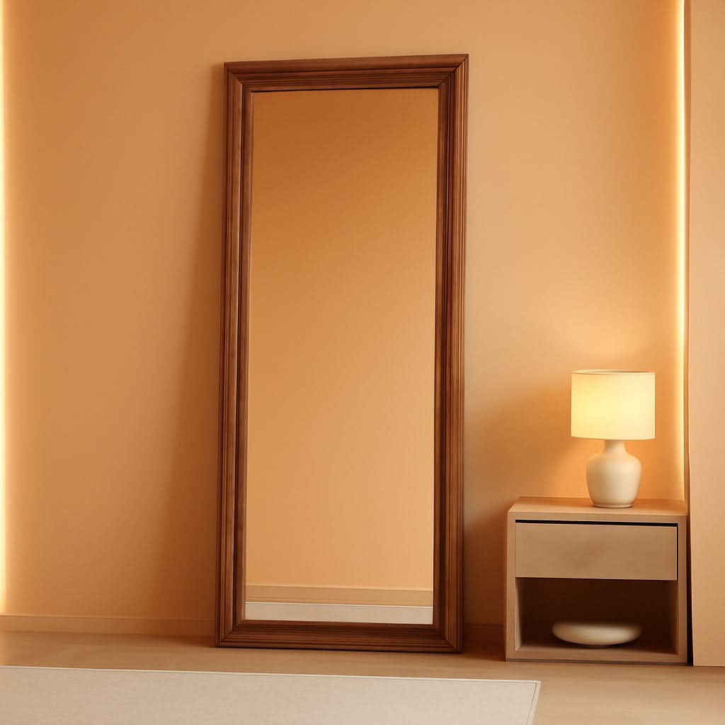 Rustic Farmhouse Full Length Mirror 64x21 Inch Wood Frame