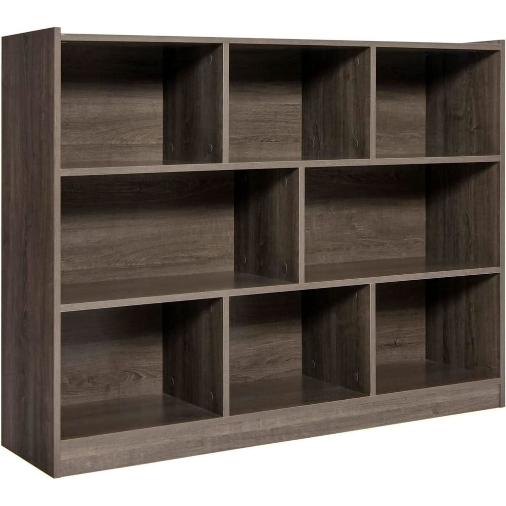 Grey 8 Cube Modular Bookcase For Living Rooms With Display