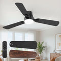 42 Inch Black Ceiling Fan With Light Energy Efficient