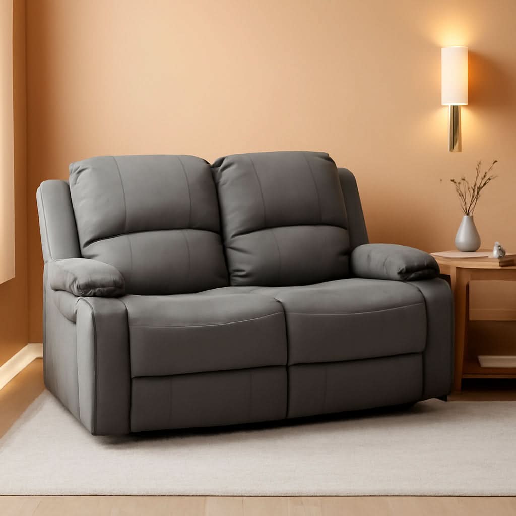 58 Inch Wall Hugger Double Recliner RV Theater Seats Slate