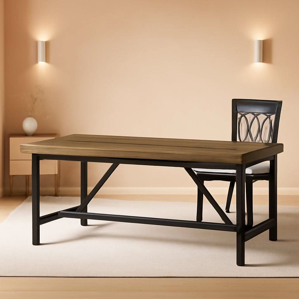 70.8 Inch Solid Wood Dining Table For 6 To 8 People