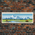 Katmai National Park, Panoramic Alaska Travel Art, National Park Print, Minimalist Travel Art, Midcentury Modern Style Landscape