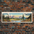 Rocky Mountain National Park Panoramic Colorado Travel Art, National Park Print, Minimalist Travel Art, Midcentury Modern Style Landscape