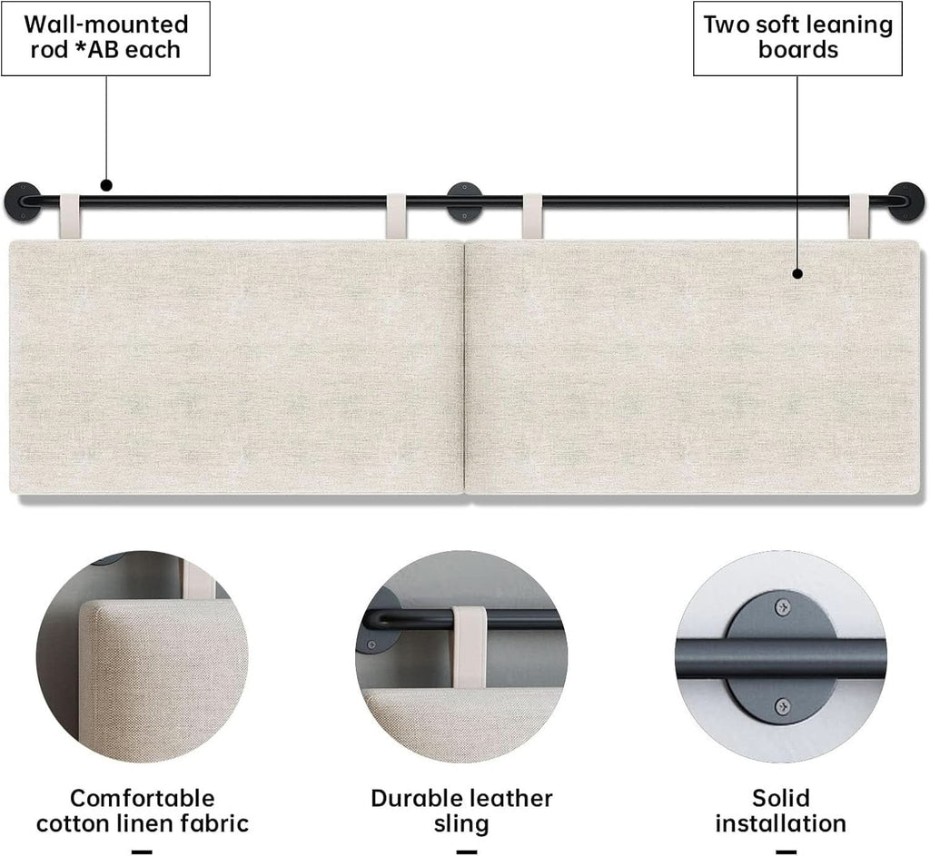 Adjustable Wall Mounted Queen Size Headboard with Tufting