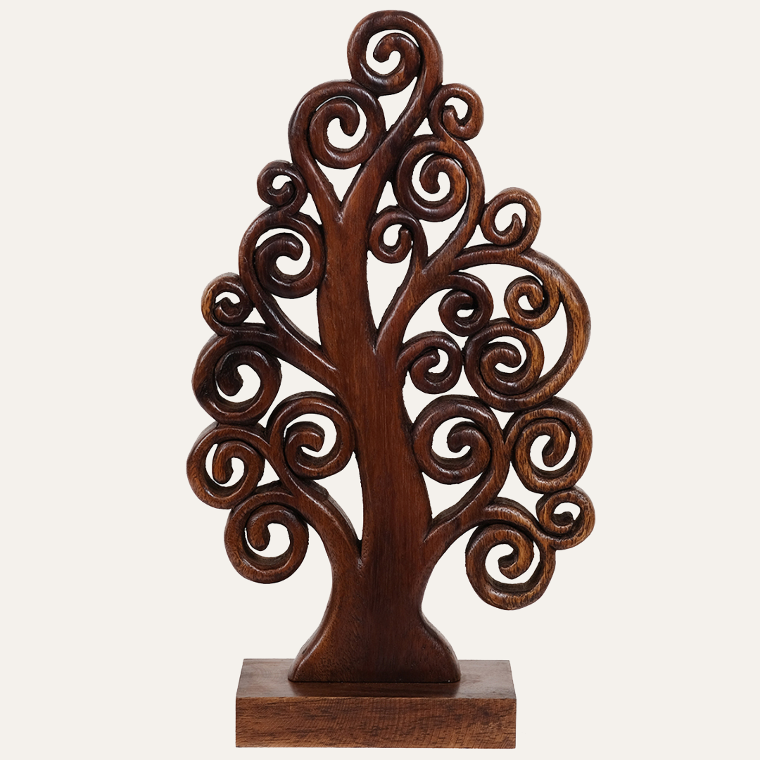 Mccaullie Tree of Life Wooden Sculpture – Handmade Art | Decozen Luxe