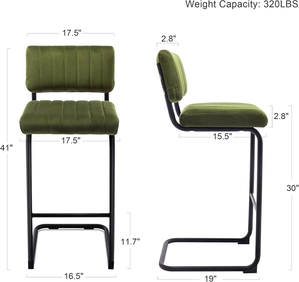 30 Inch Velvet Tufted Bar Stools Set of 2 Kitchen Island