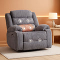 Grey Heated Massage Power Recliner With USB Port Charging