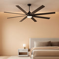 65 Inch Ceiling Fan With Lights Remote Black Indoor Outdoor