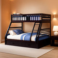 XL Twin Over Queen Bunk Bed With Drawers Espresso Finish