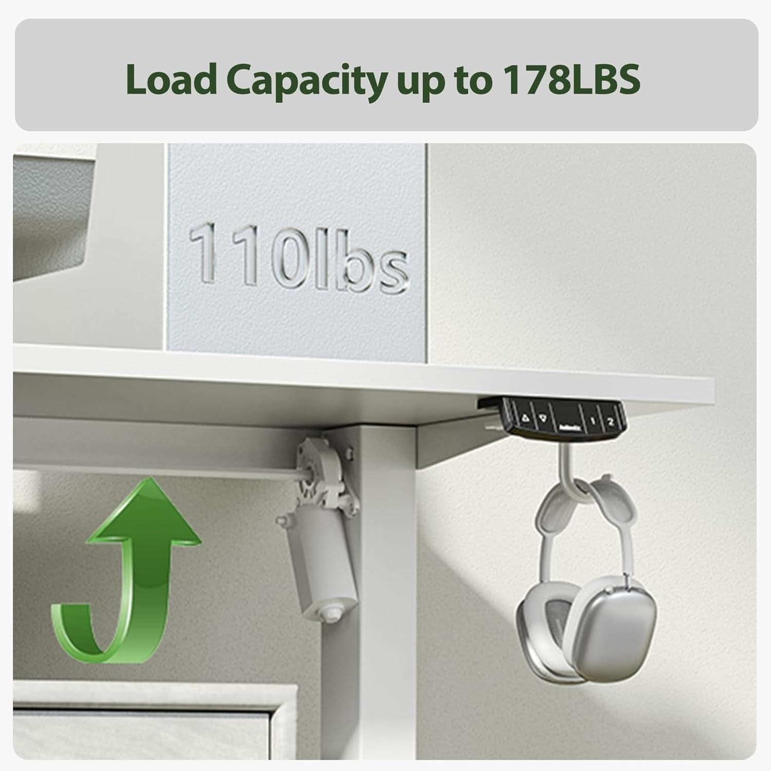 Electric L Shaped Standing Desk 63X55 White Sit Stand