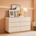 47 Inch White Dresser With Six Drawers Anti Tip Design