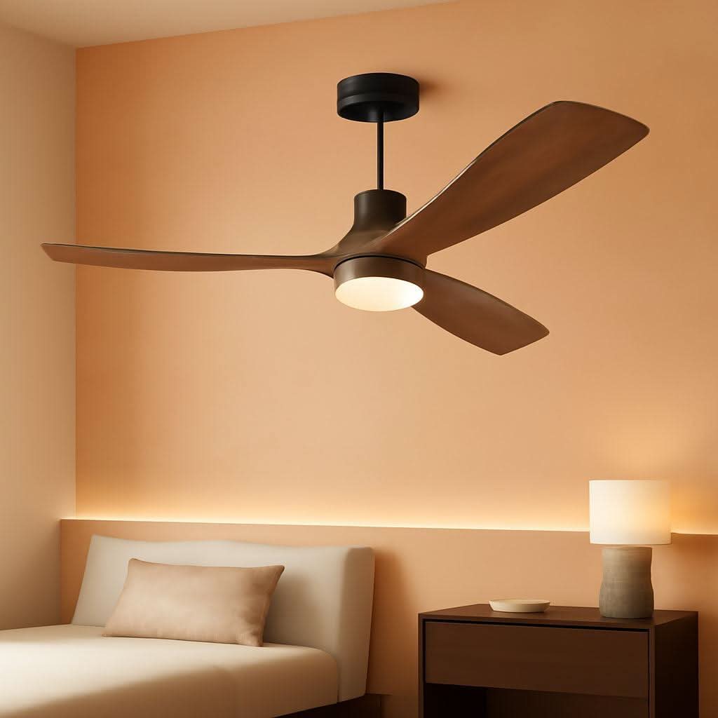 52 Inch Solid Wood Ceiling Fan With Remote Light DC Motor