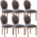 French Country Oak Upholstered Dining Chairs Set Of 6