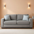 Queen Sofa Sleeper Light Gray Chenille Upholstered