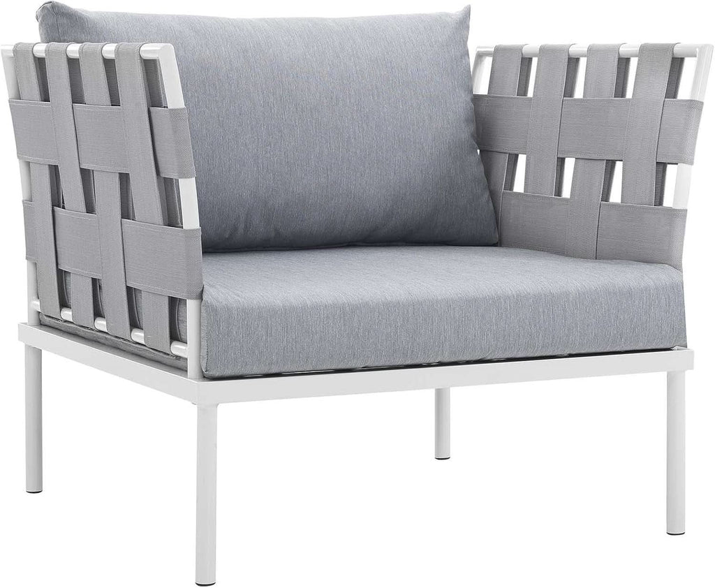 Aluminum Outdoor Patio Sectional Sofa Set White Gray