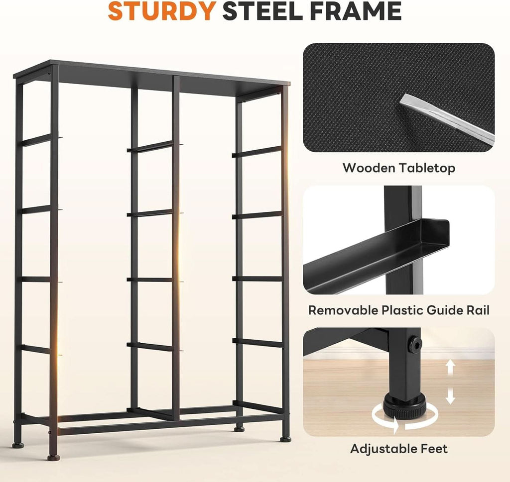 10 Drawer Dresser With Black Premium Fabric Finish And Durable Metal Frame For Bedroom Storage And Organization