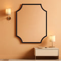 30x40 Black Bathroom Mirror With Gold Scalloped Frame