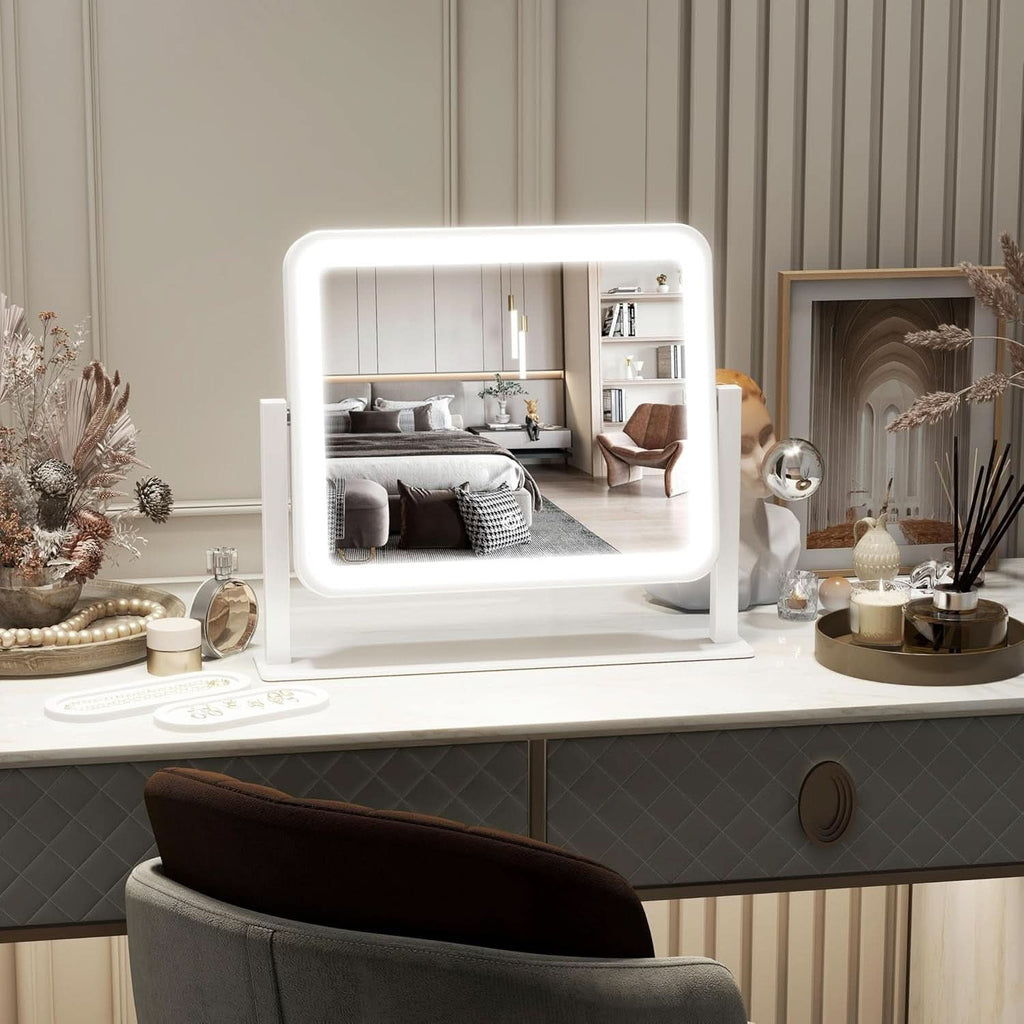 14 By 12 Inch Lighted Vanity Mirror With Dimmable 3 Color Lighting