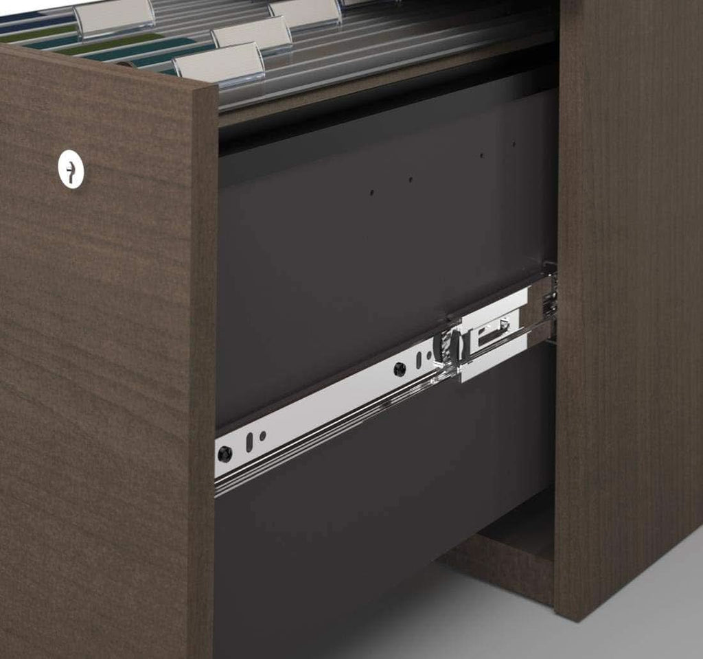 Logan 66W Antigua L Shaped Executive Desk With Pedestal