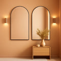 Arched Vanity Mirror 24 By 36 Inches Black Set Of Two