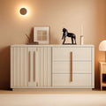 64 Inch Modern Industrial Sideboard Cabinet White Sand