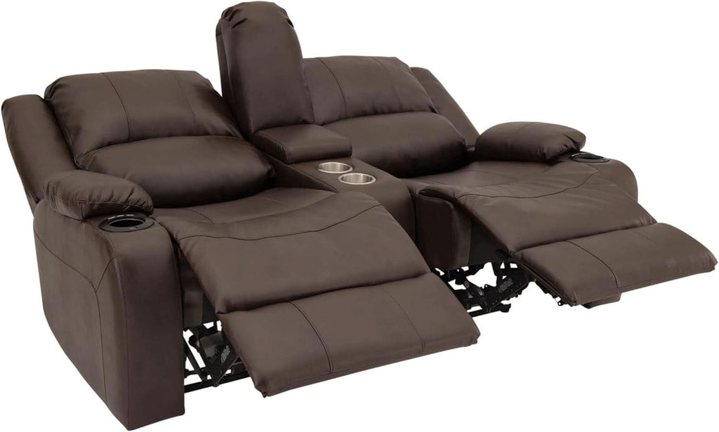 Powered Wall Hugger RV Recliner Sofa Loveseat 67In Chestnut