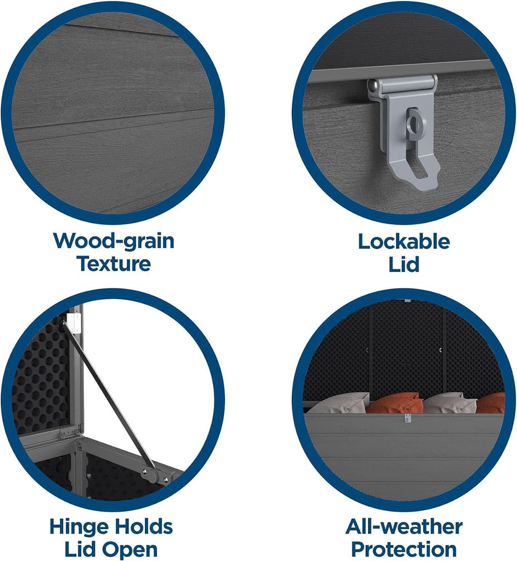 Extra Large Outdoor Patio Storage Deck Box 180 Gallons