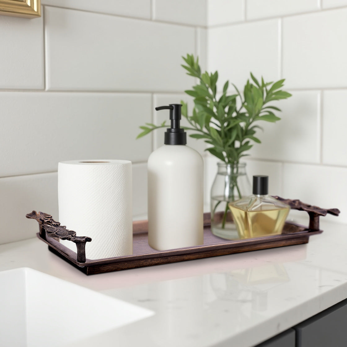 Gingko Grace – Modern Decorative Counter Accent Handmade Bathroom Vanity Tray