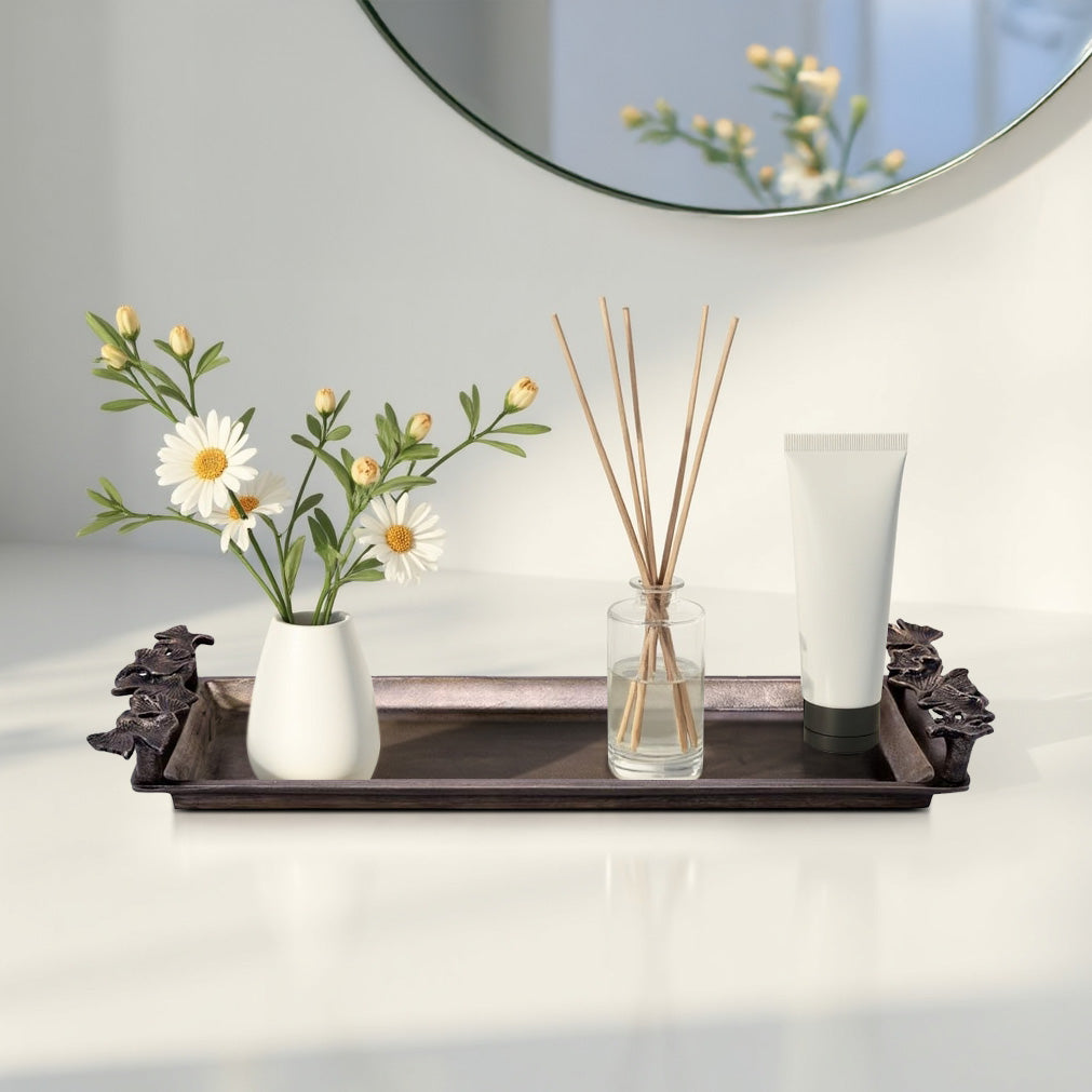 Gingko Grace – Modern Decorative Counter Accent Handmade Bathroom Vanity Tray
