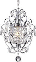 Amorette Chrome Crystal Chandelier 1 Light Fixture