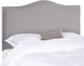 Contemporary Arctic Grey Upholstered Headboard with Silver Nailhead