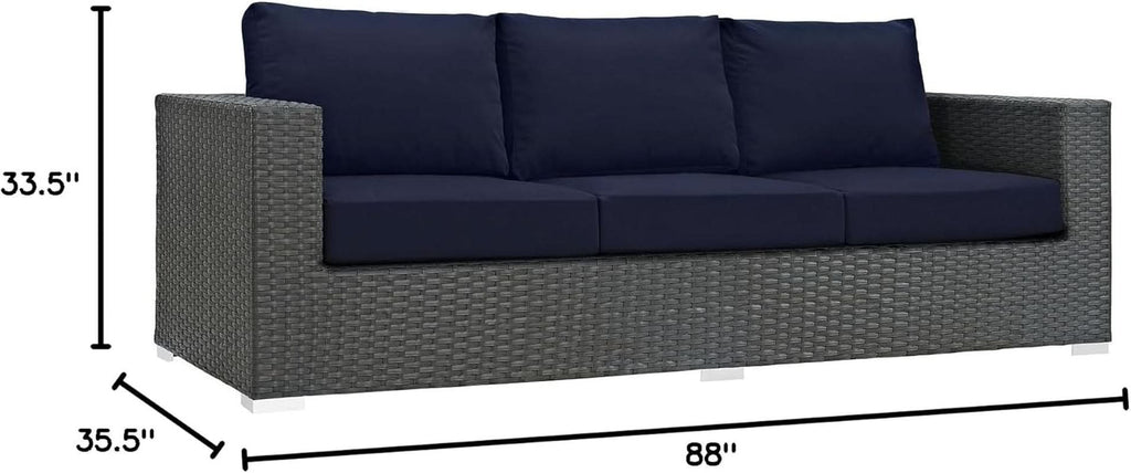 Weather-Resistant Wicker Rattan Outdoor Patio Sofa Set