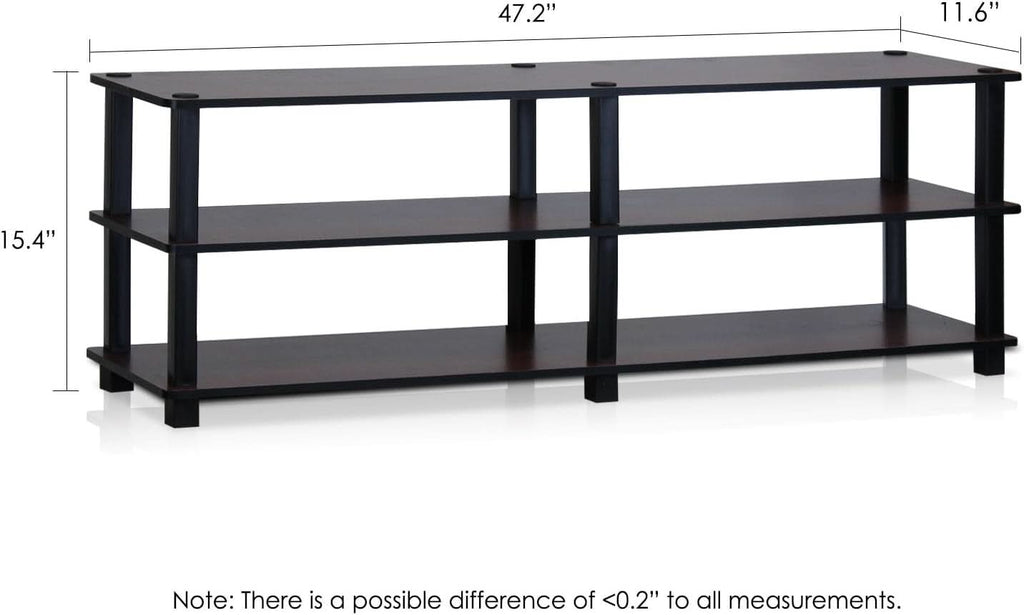 Turn-S-Tube No Tools 3-Tier TV Stand Dark Cherry And Black