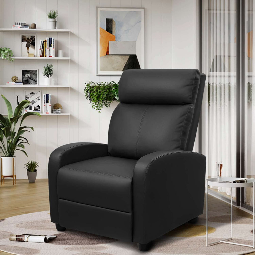 Black Recliner Chair With Adjustable 90 To 180 Degrees
