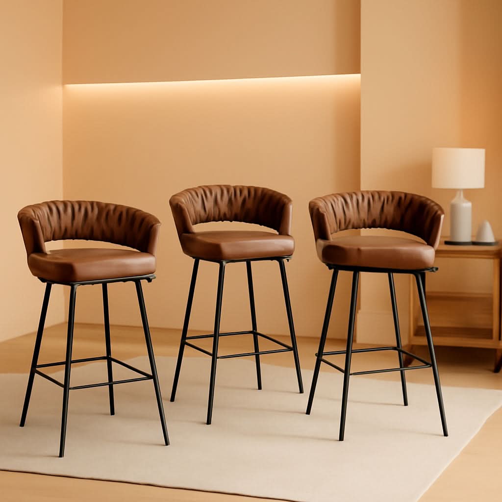 26 Inch Counter Height Bar Stools Set Of 4 With 180 Degree Swivel