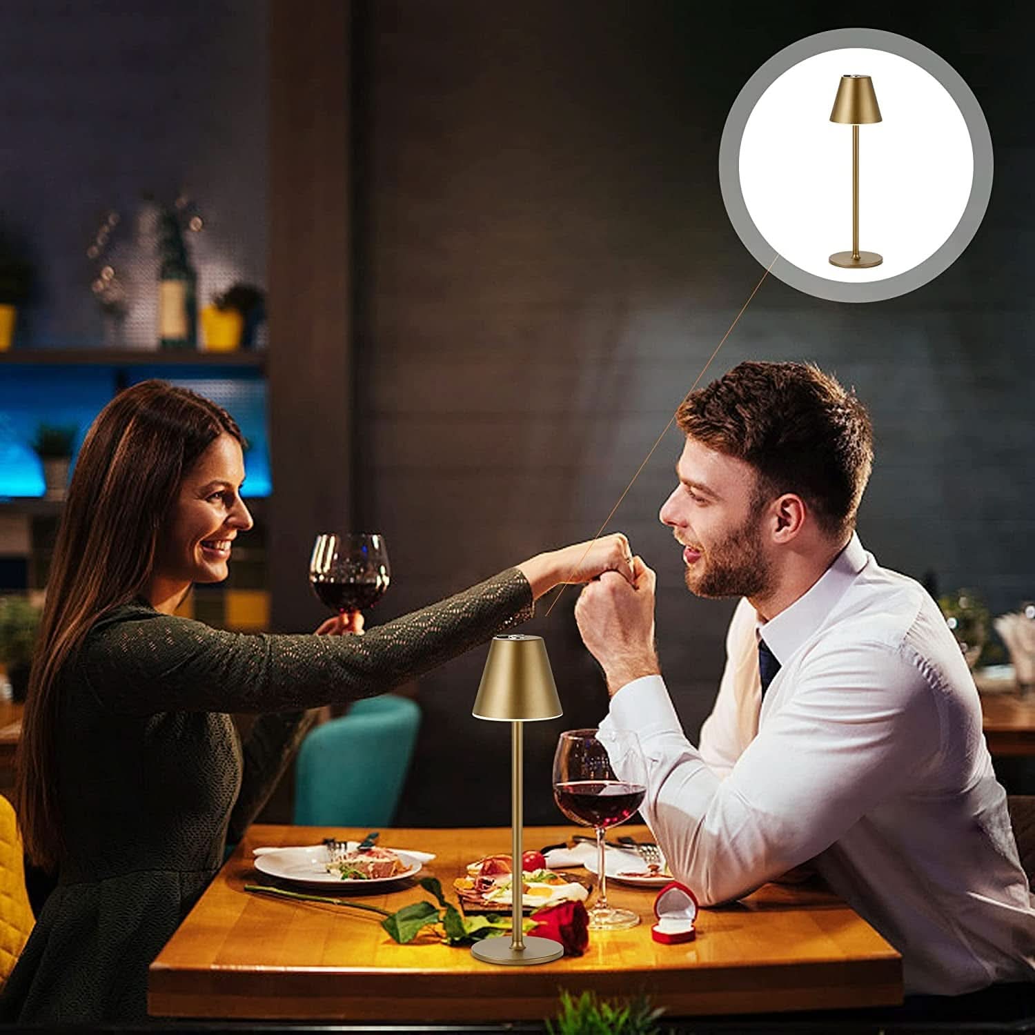 Timjorman LED Cordless Table Lamp Rechargeable Battery
