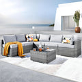 Outdoor Seven Piece Conversation Set with Coffee Table