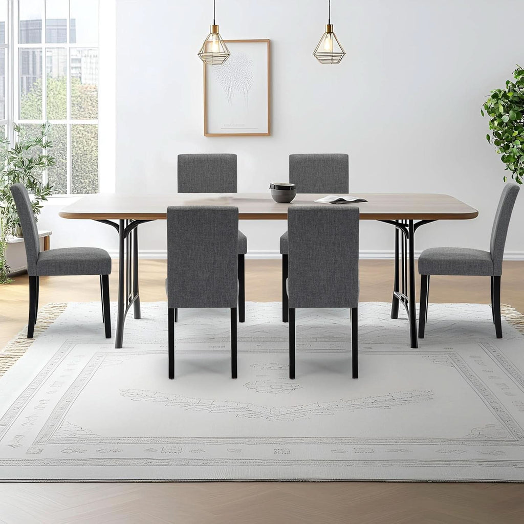 Set of 6 Mid Century Modern Upholstered Dining Chairs
