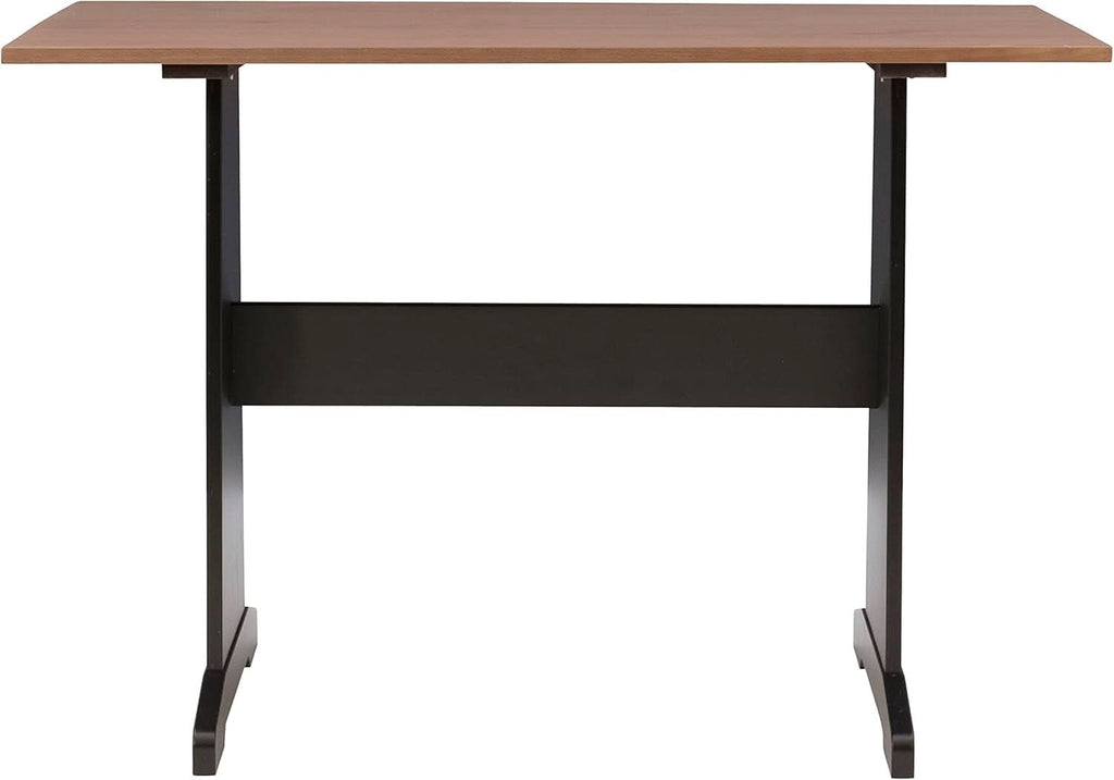 Black Pecan Five Seat Dining Set With Storage Benches