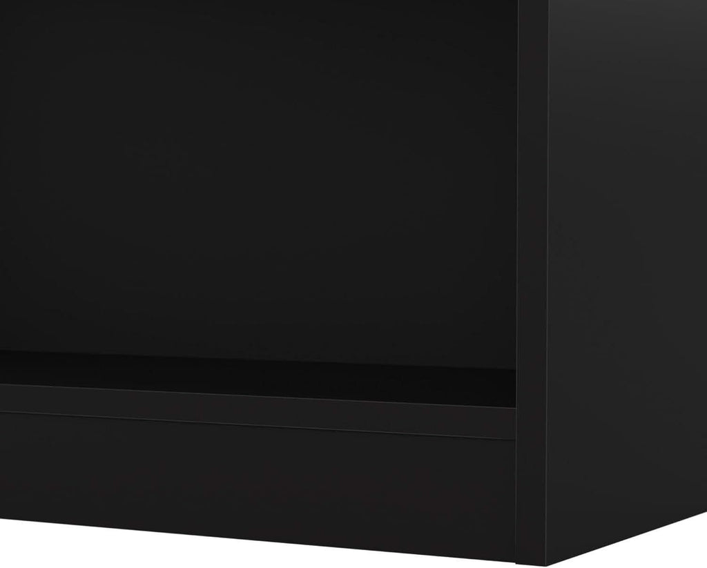 Black Universal Small 2 Shelf Bookcase Set For Home Office