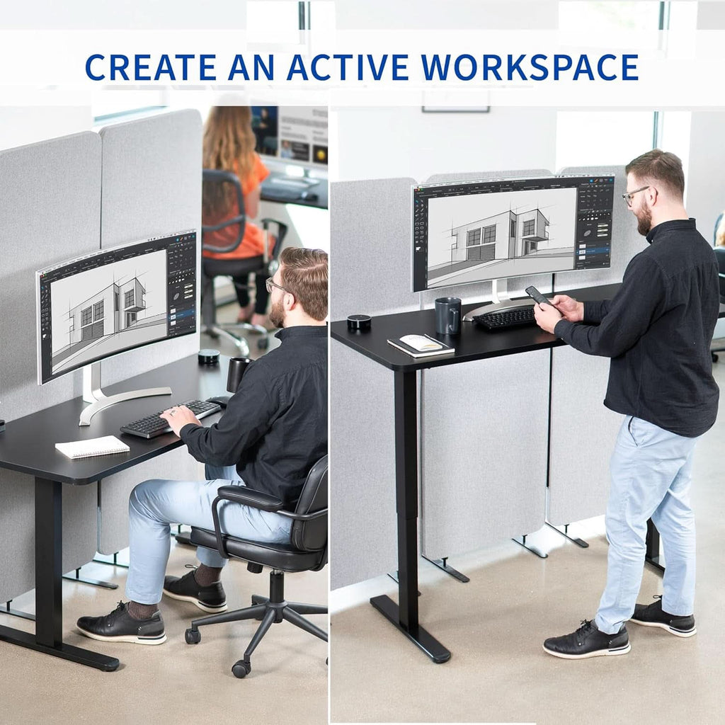 60 Inch Electric Height Adjustable Standing Desk For Office