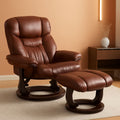 Allie Leathersoft Upholstered Recliner With Ottoman Brown