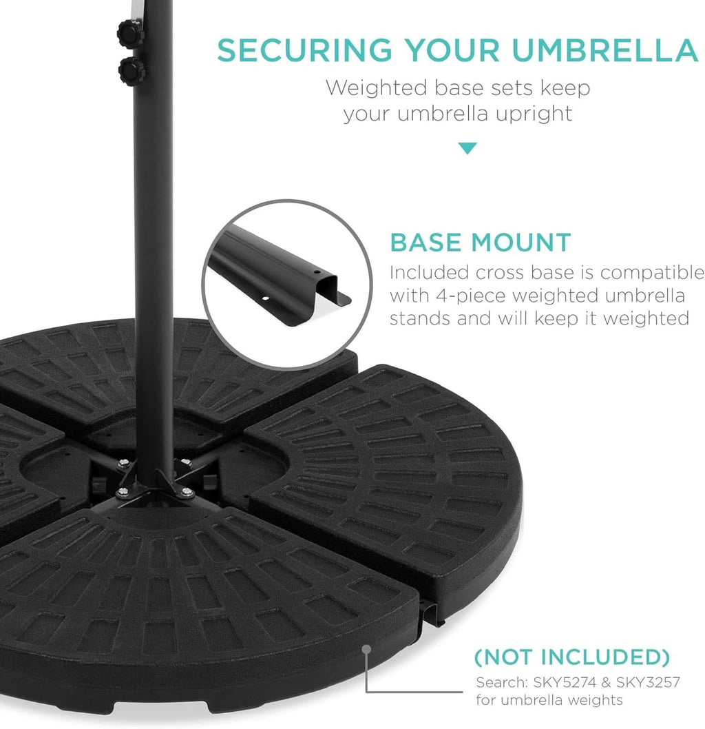 10 Ft Offset Patio Umbrella With Easy Tilt Adjustment And 8 Ribs Polyester Shade For Backyard Poolside