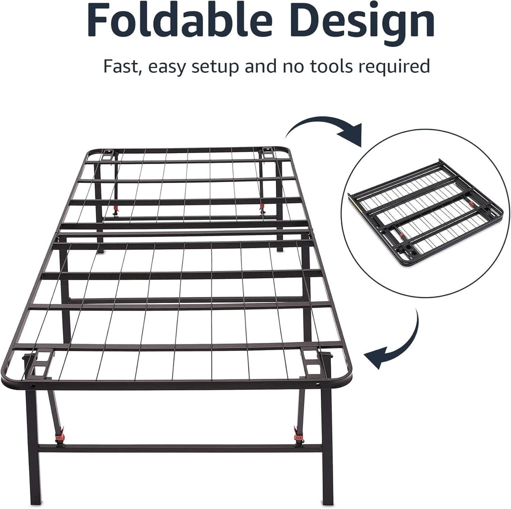 Sturdy Metal Queen Bed Frame With Built In Storage Platform